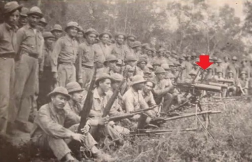 soldados paraguayos ametralladora. Browning 1917